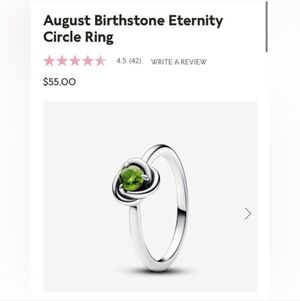 Sterling Silver Ring with Green Gemstone